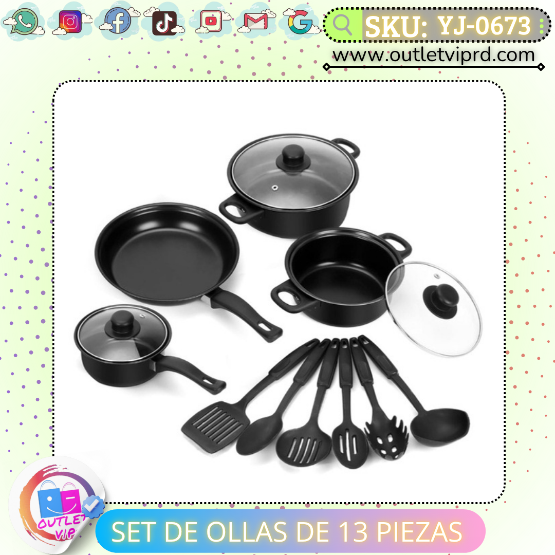 Set de ollas de 13 piezas