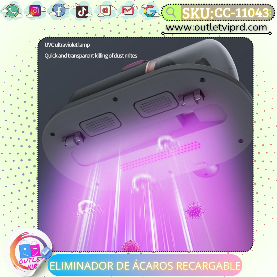Aspiradora Eliminador De Ácaros recargable