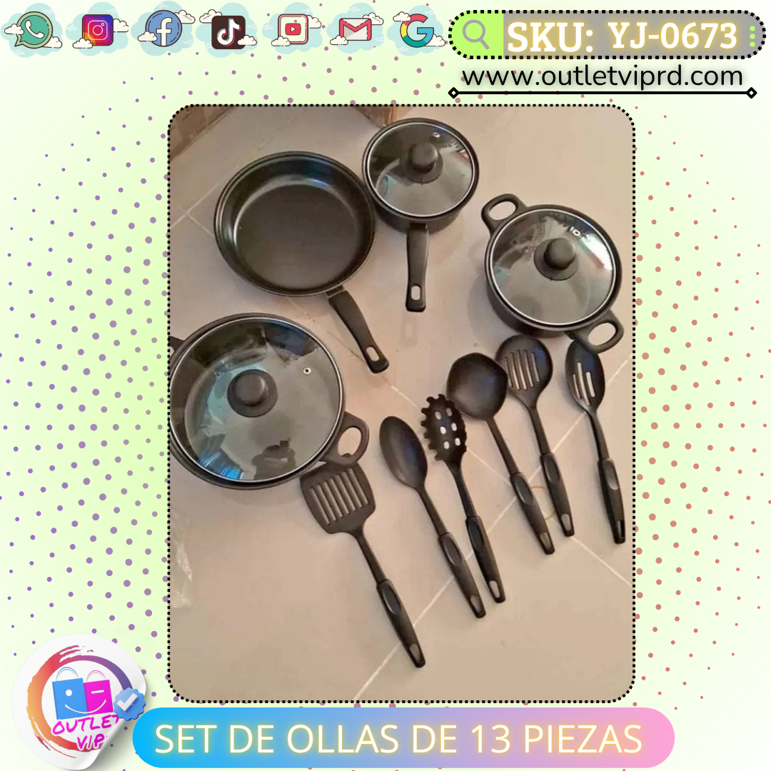 Set de ollas de 13 piezas