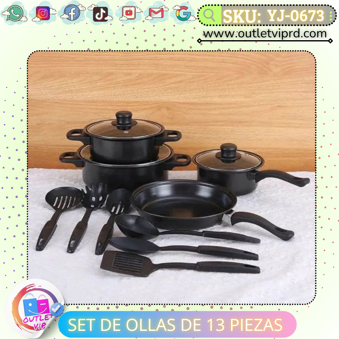 Set de ollas de 13 piezas