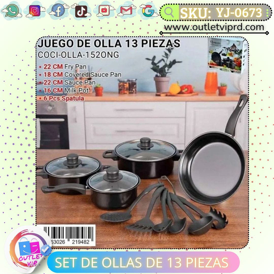 Set de ollas de 13 piezas