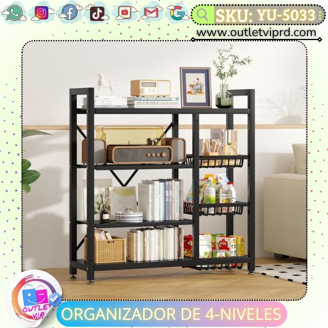 Organizador De 4 Niveles En Acero Inoxidable