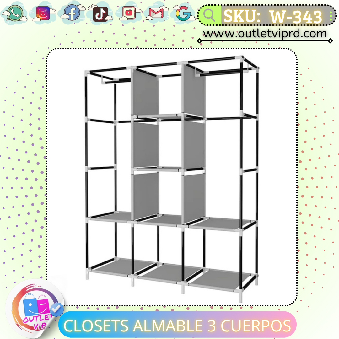 Clóset almable 3 cuerpo