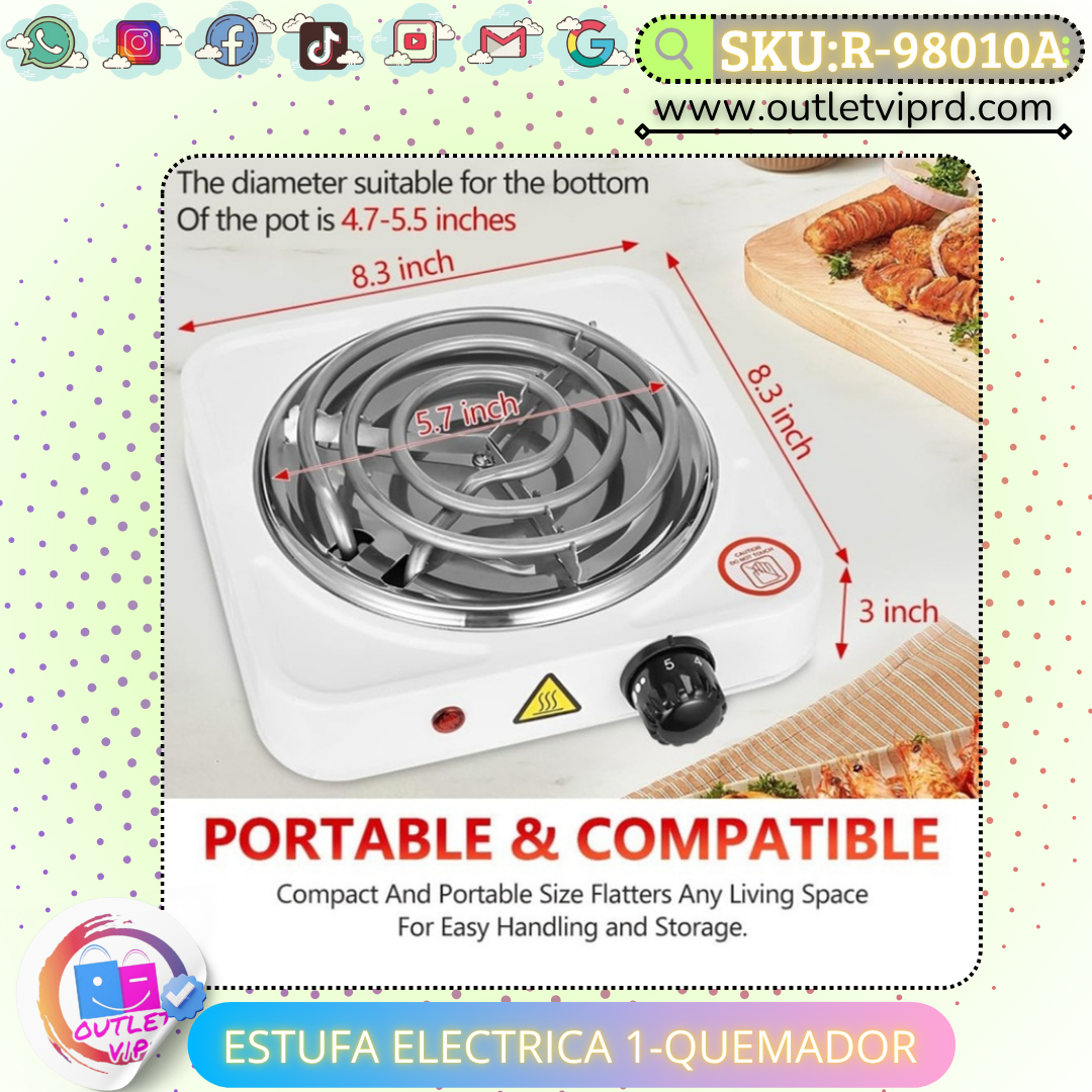 Estufa eléctrica 1 quemador