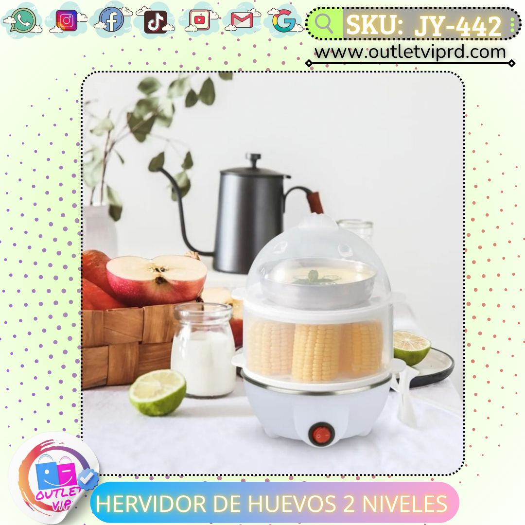 Hervidor de huevos eléctrico 2 niveles