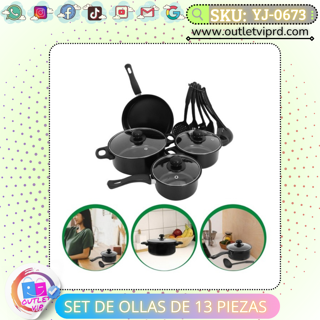 Set de ollas de 13 piezas