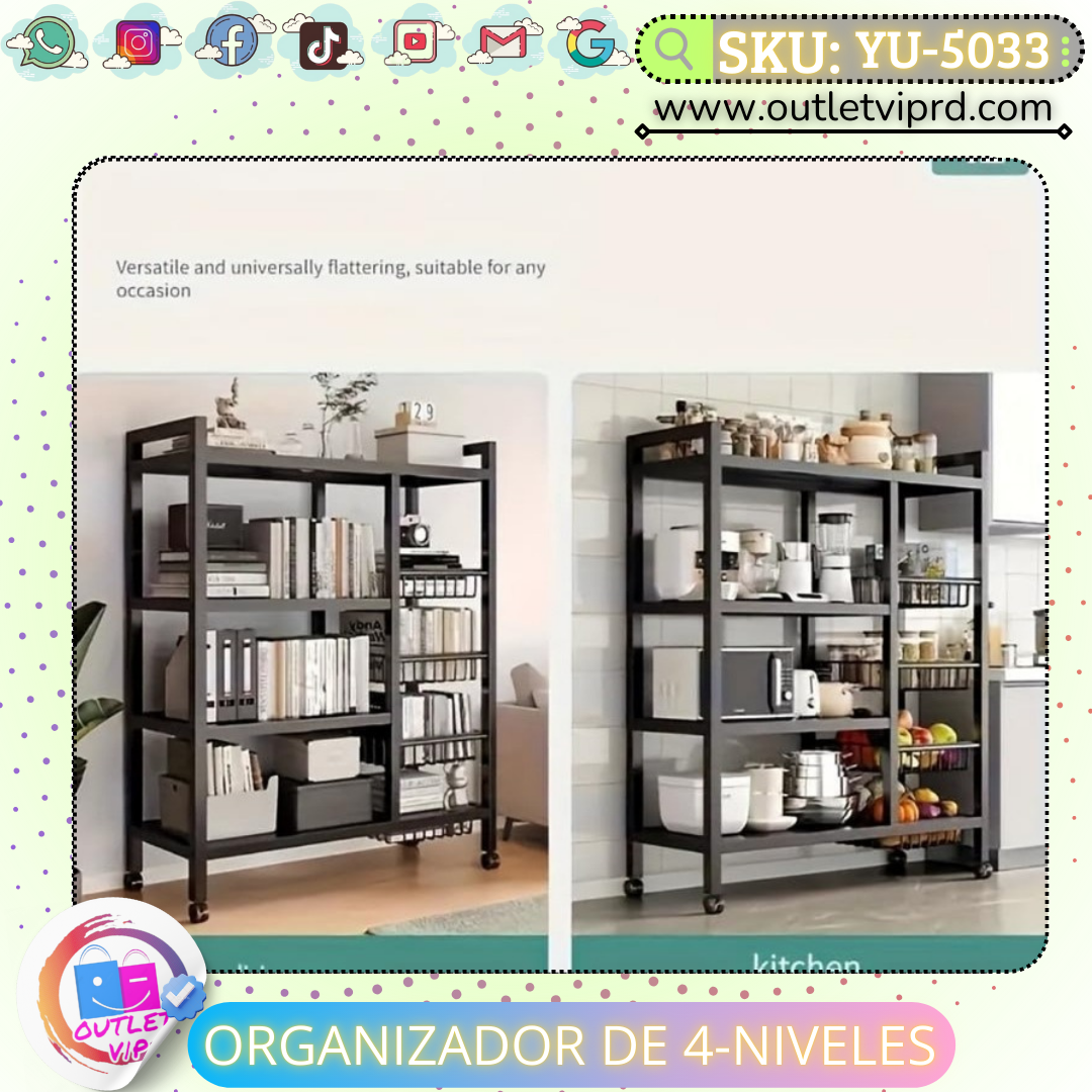 Organizador De 4 Niveles En Acero Inoxidable
