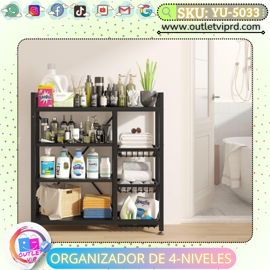 Organizador De 4 Niveles En Acero Inoxidable
