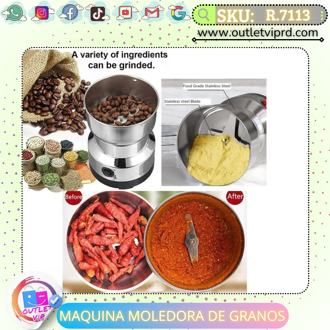Molino Multiusos De Acero Inoxidable