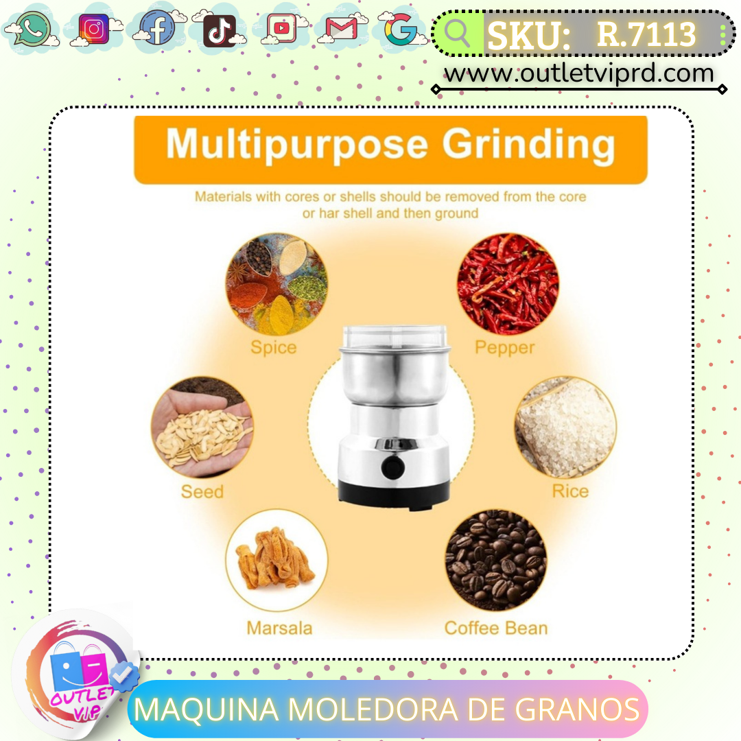 Molino Multiusos De Acero Inoxidable