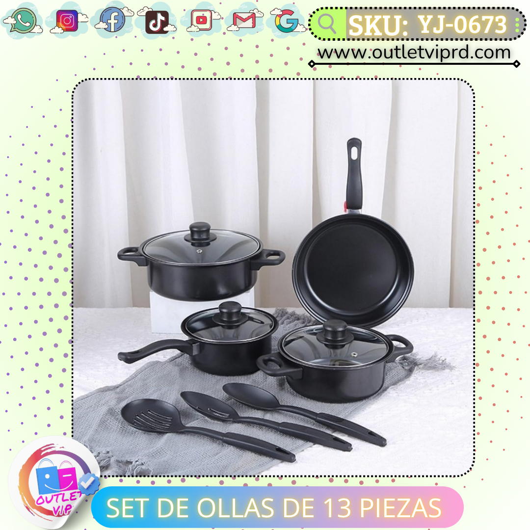 Set de ollas de 13 piezas