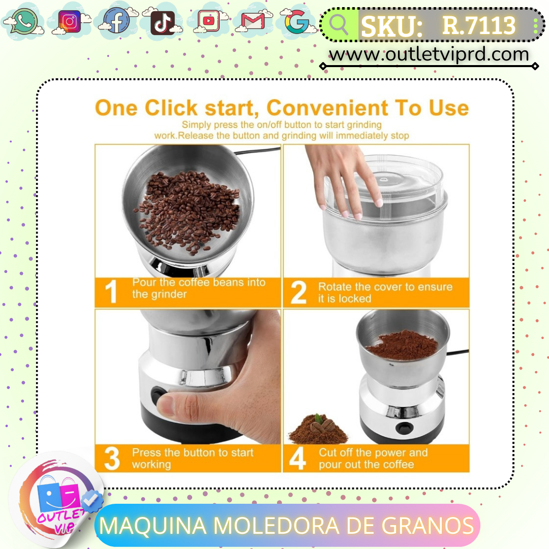 Molino Multiusos De Acero Inoxidable