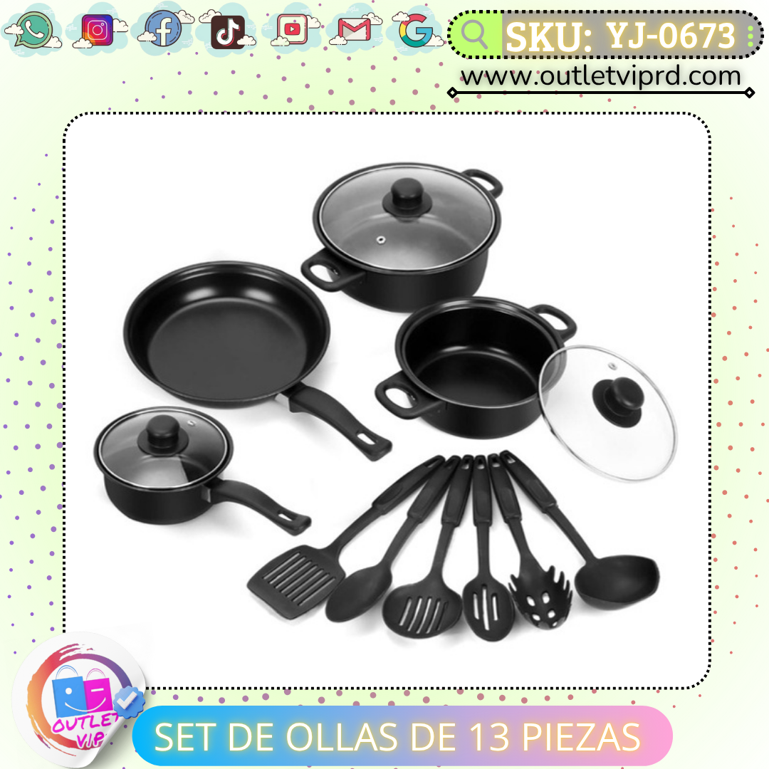 Set de ollas de 13 piezas