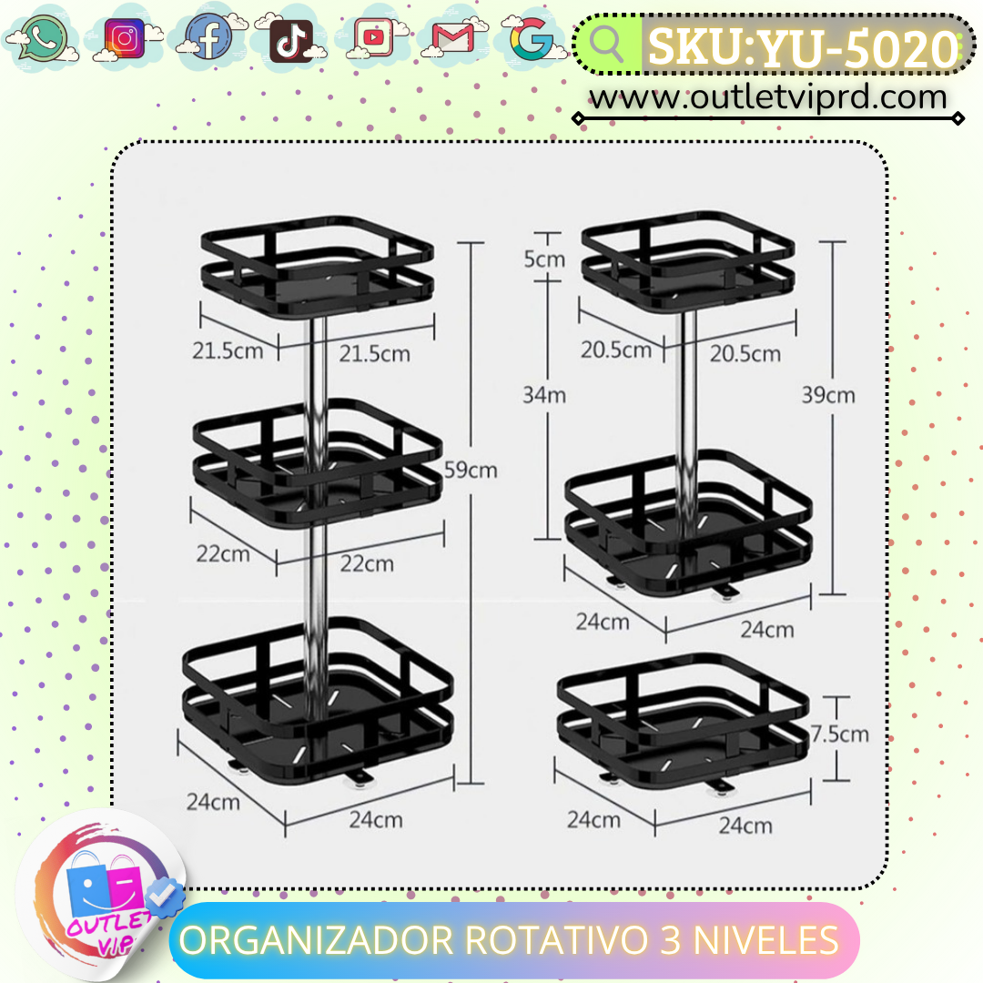 Organizador rotativo 3 niveles