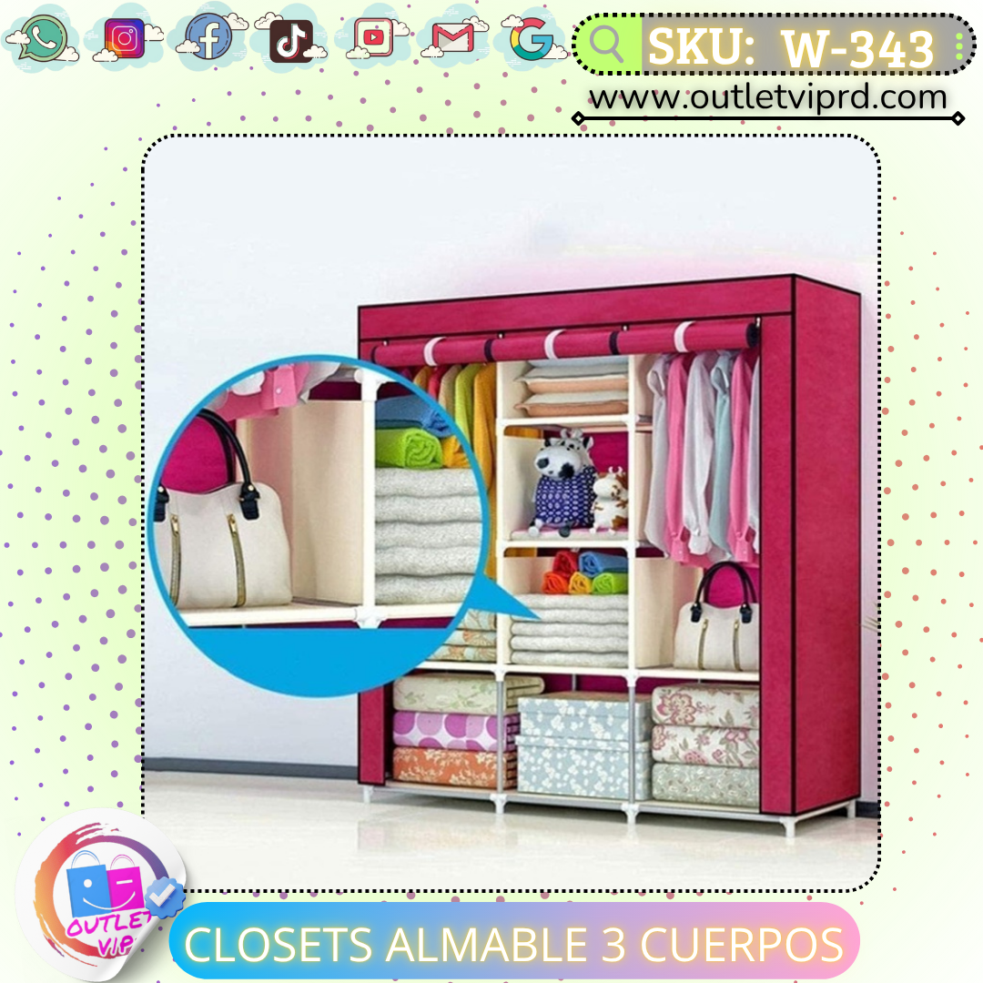 Clóset almable 3 cuerpo