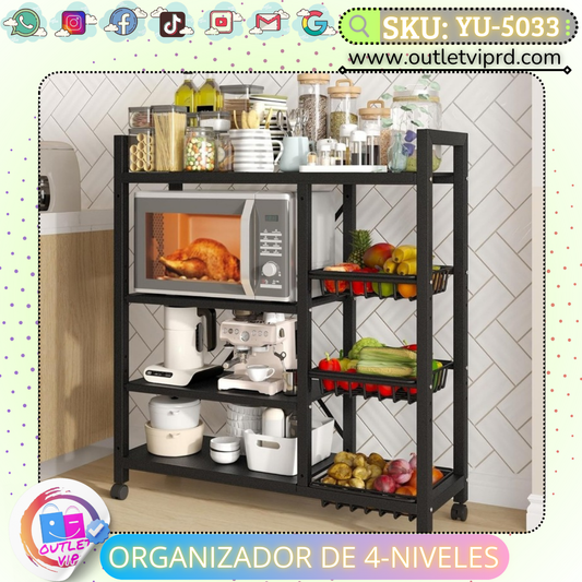 Organizador De 4 Niveles En Acero Inoxidable