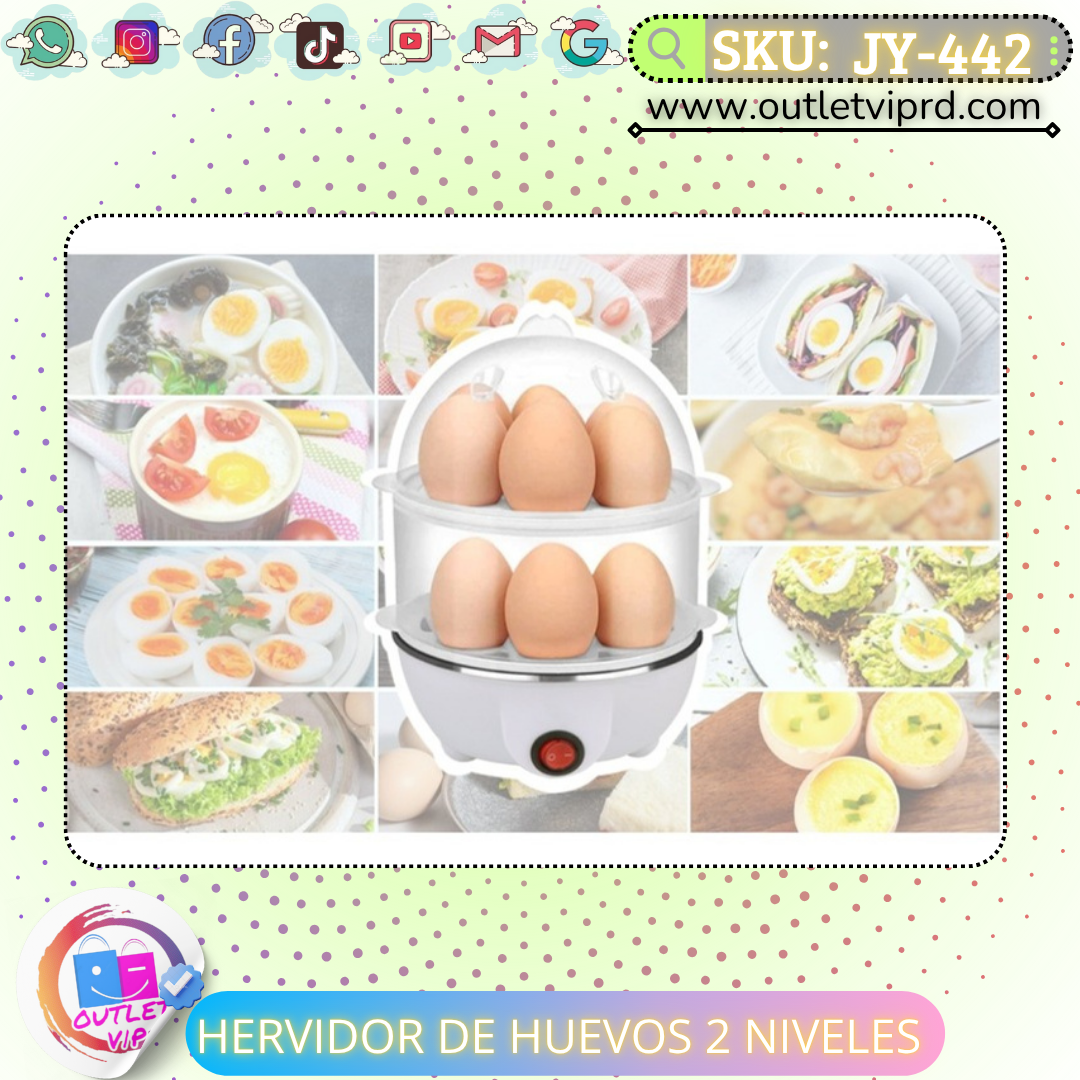 Hervidor de huevos eléctrico 2 niveles