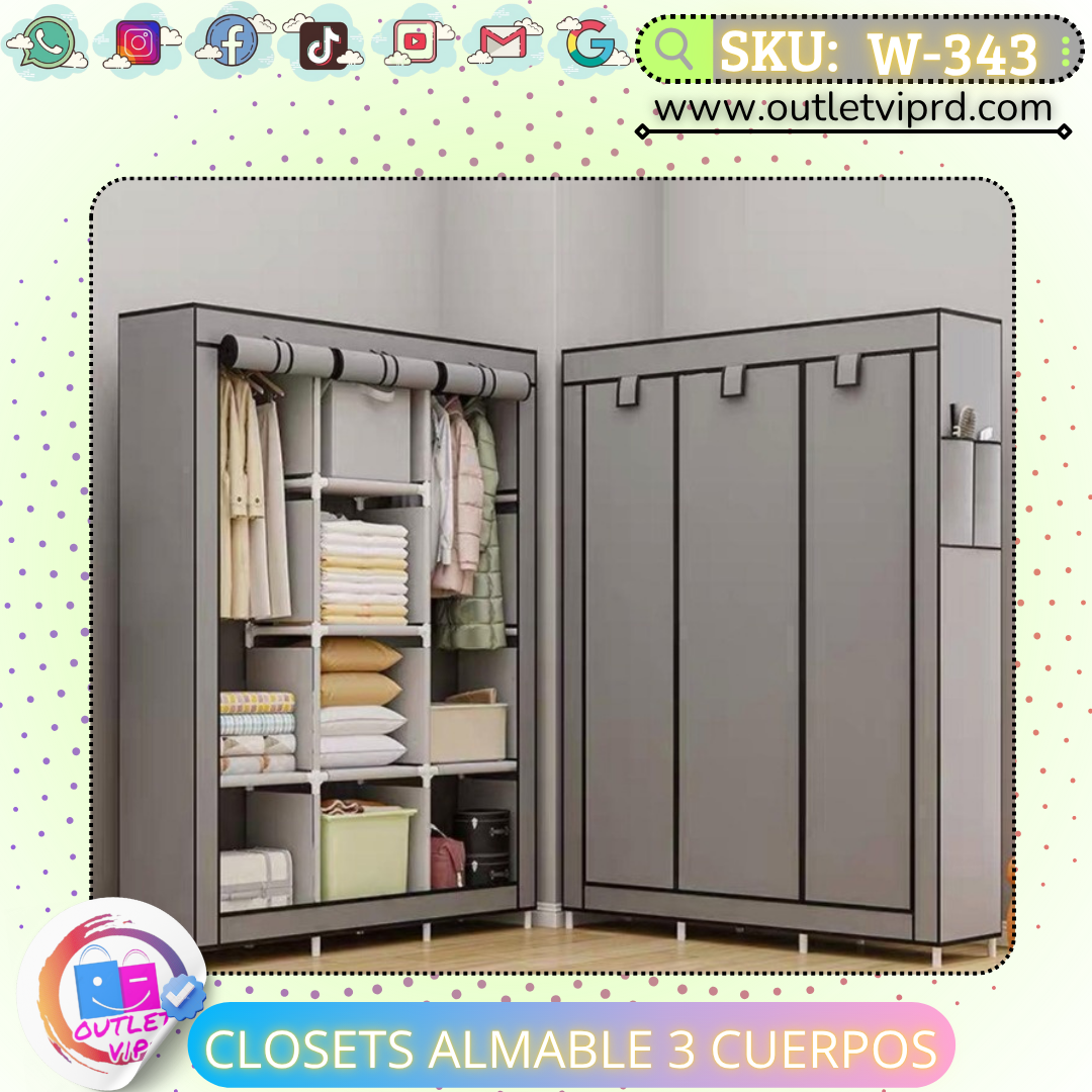 Clóset almable 3 cuerpo