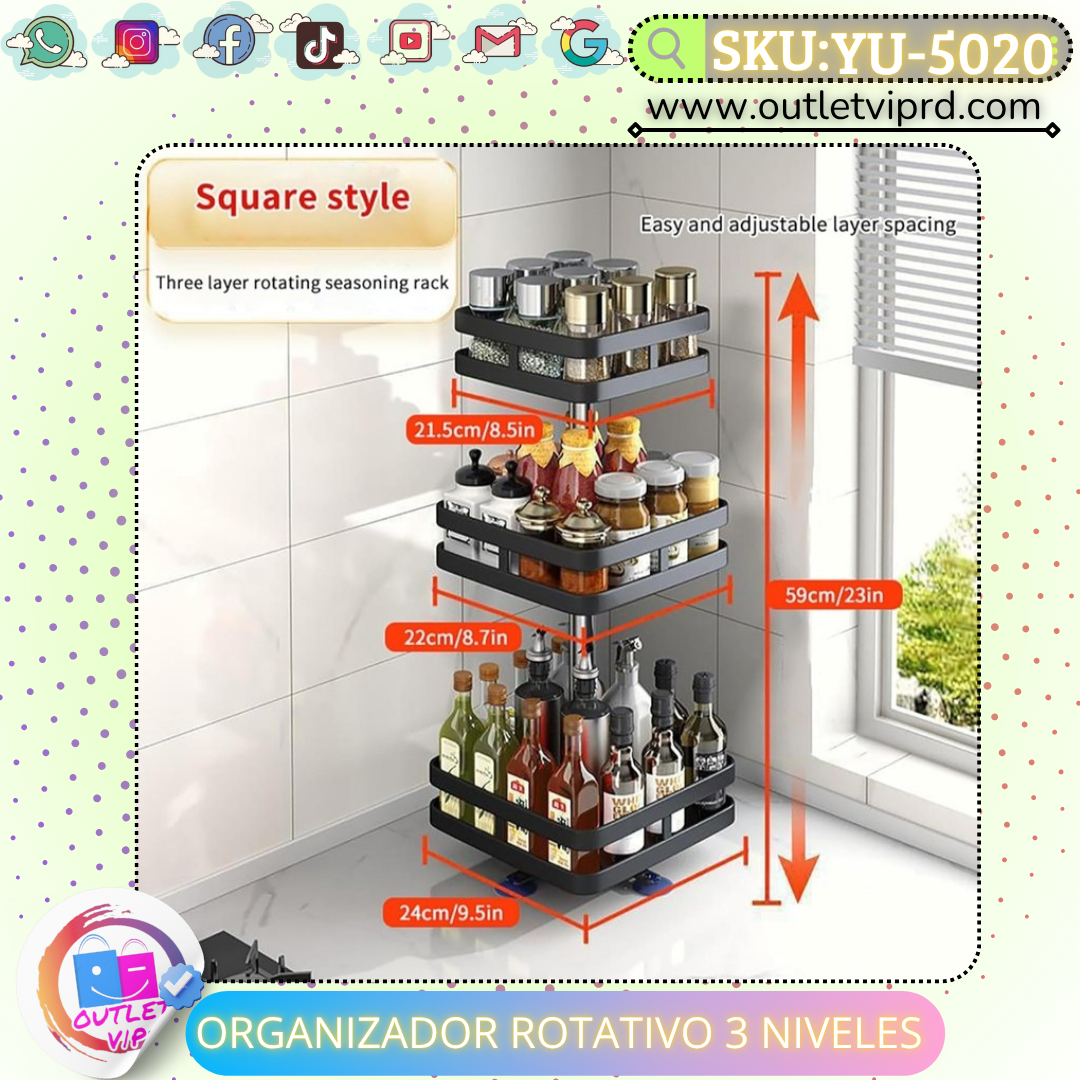 Organizador rotativo 3 niveles