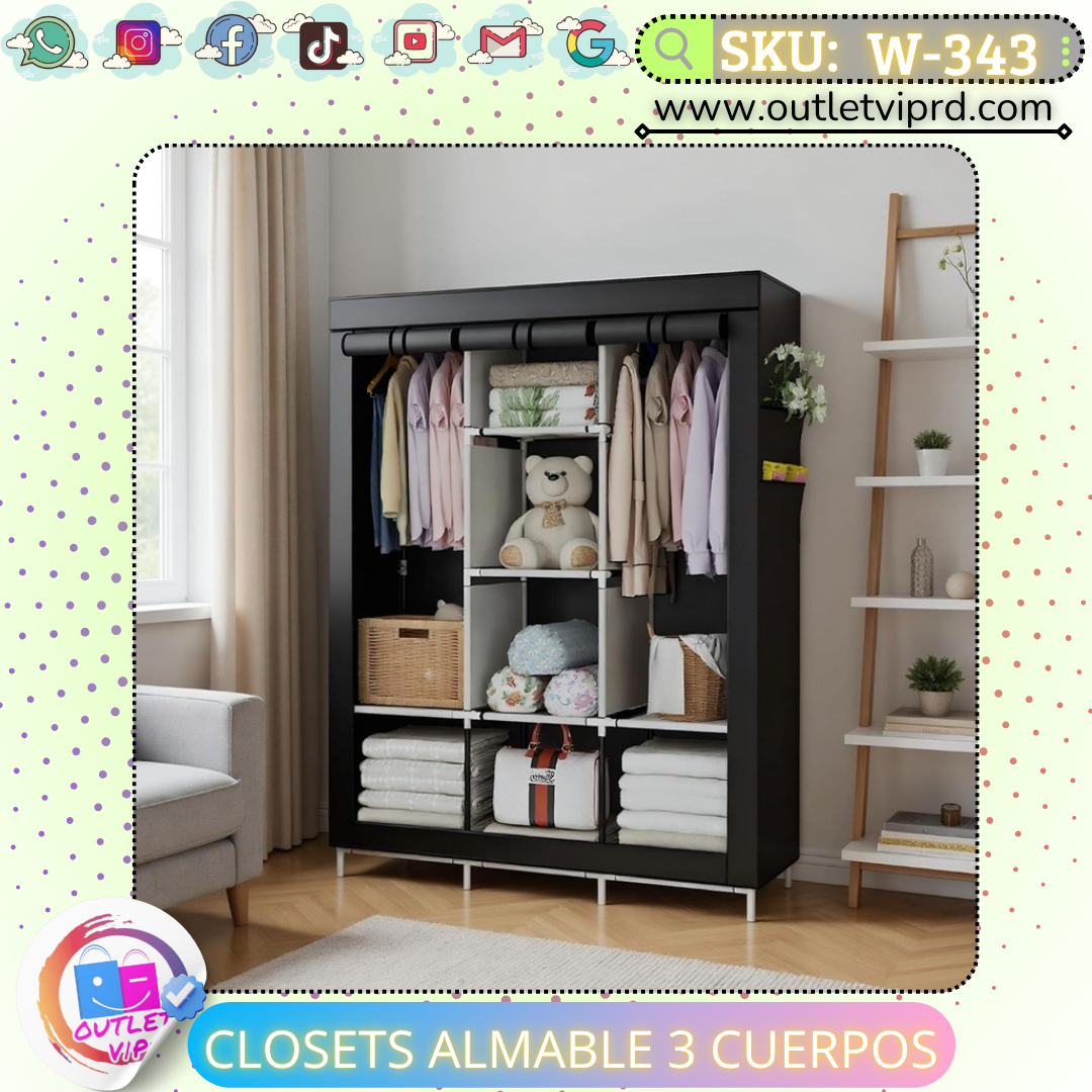 Clóset almable 3 cuerpo