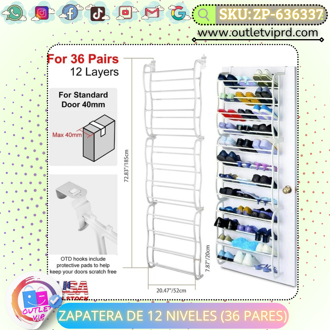 Zapatera de 12 niveles (36pares)