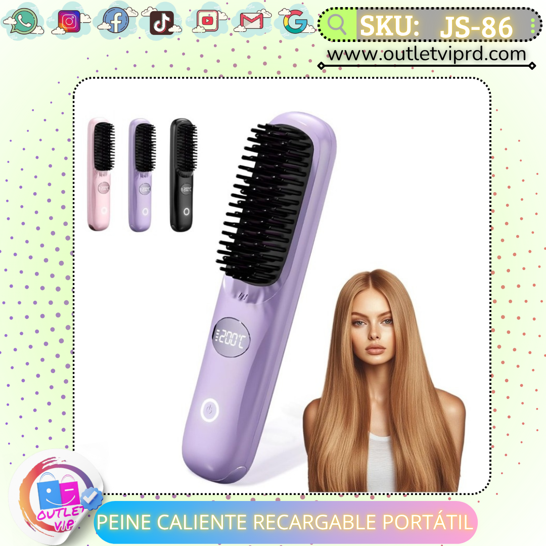 Peine caliente recargable portátil