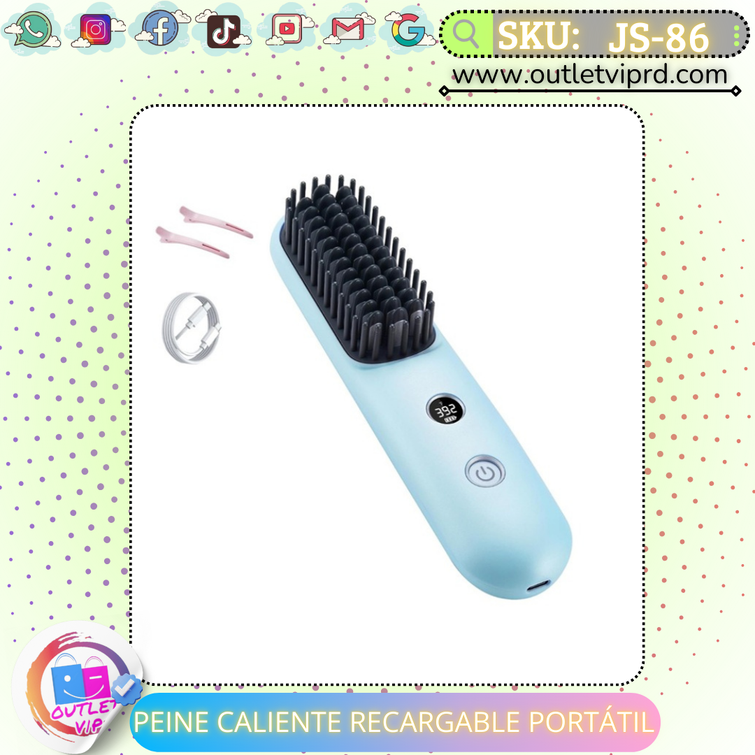 Peine caliente recargable portátil