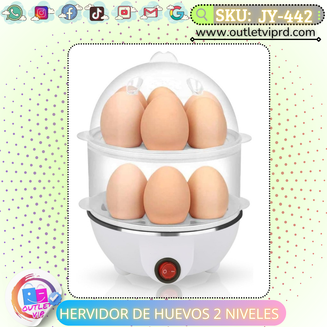 Hervidor de huevos eléctrico 2 niveles