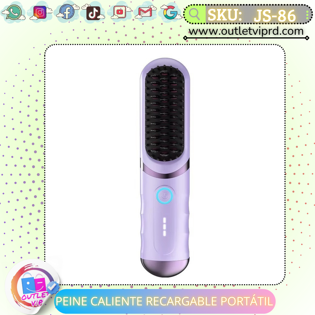 Peine caliente recargable portátil
