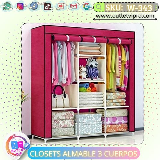 Clóset almable 3 cuerpo