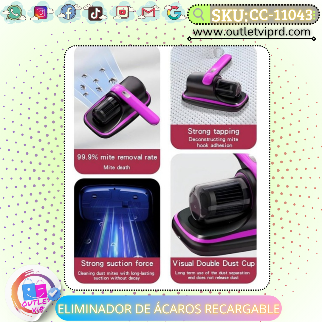 Aspiradora Eliminador De Ácaros recargable