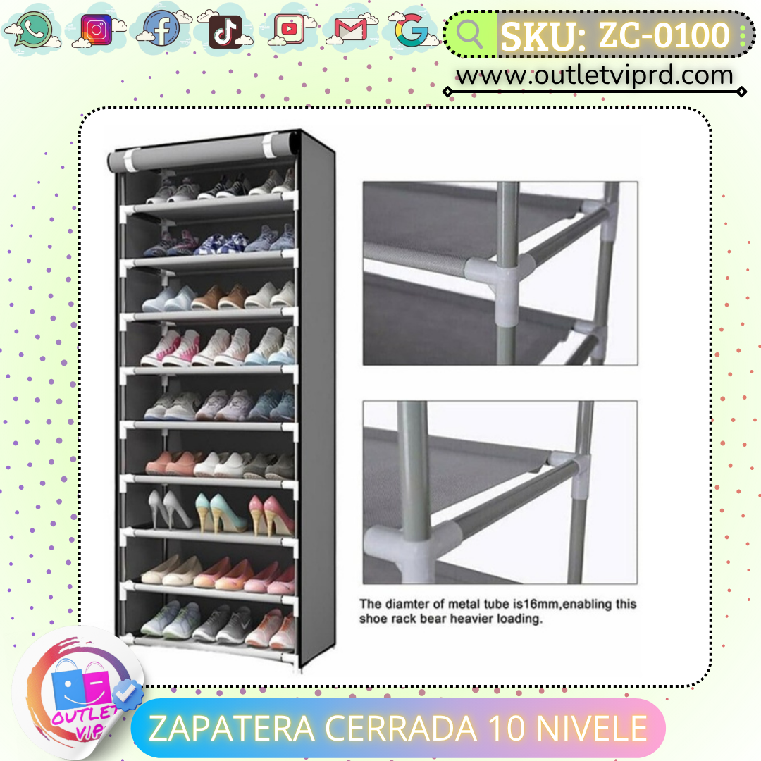Zapatera cerrada 10 niveles