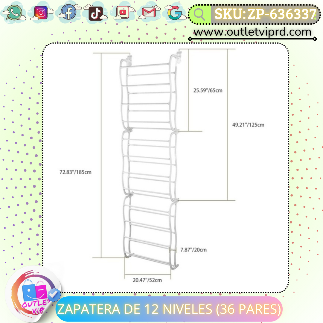 Zapatera de 12 niveles (36pares)