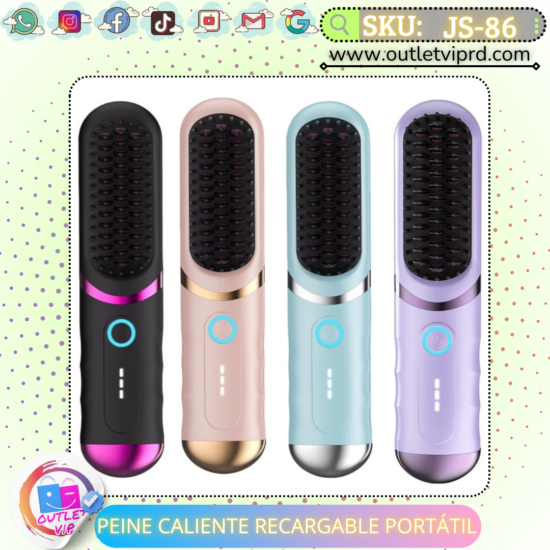 Peine caliente recargable portátil