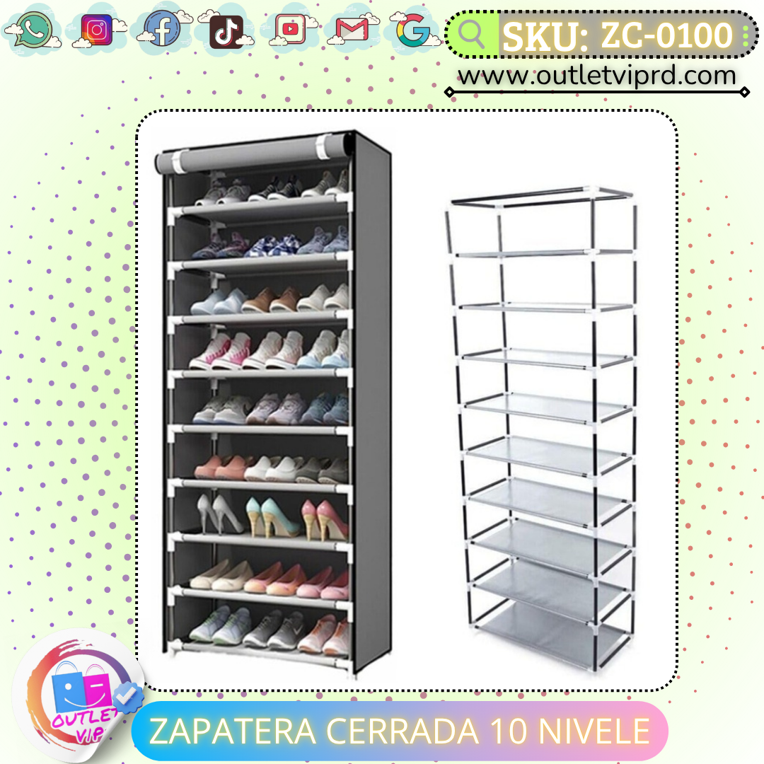 Zapatera cerrada 10 niveles