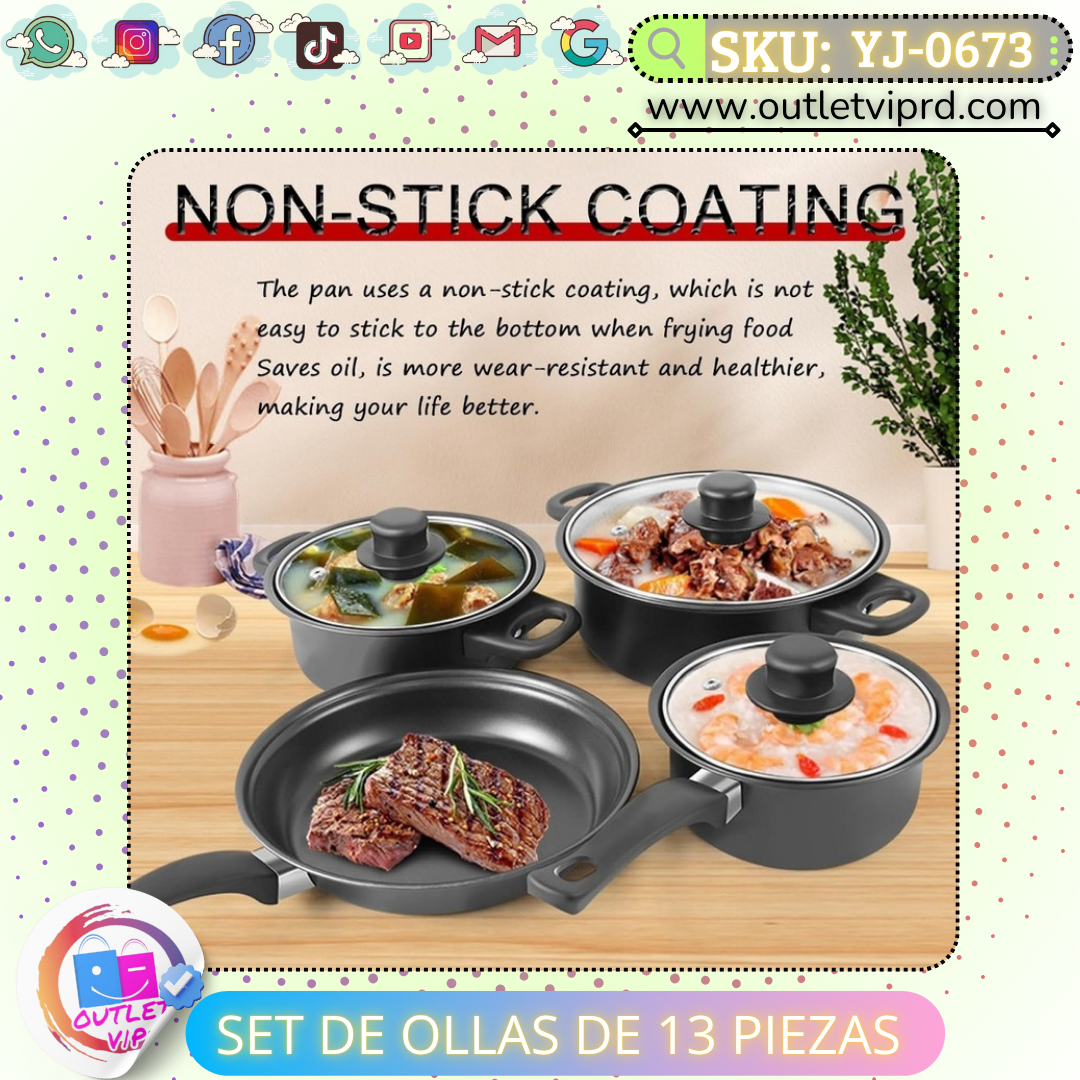 Set de ollas de 13 piezas